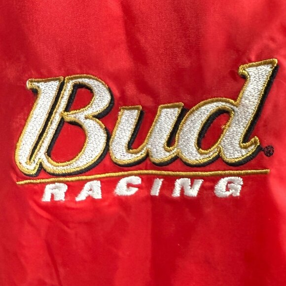 Winners Circle Bud Racing Dale Jr. Red & Black Nylon Jacket L - Picture 8 of 13
